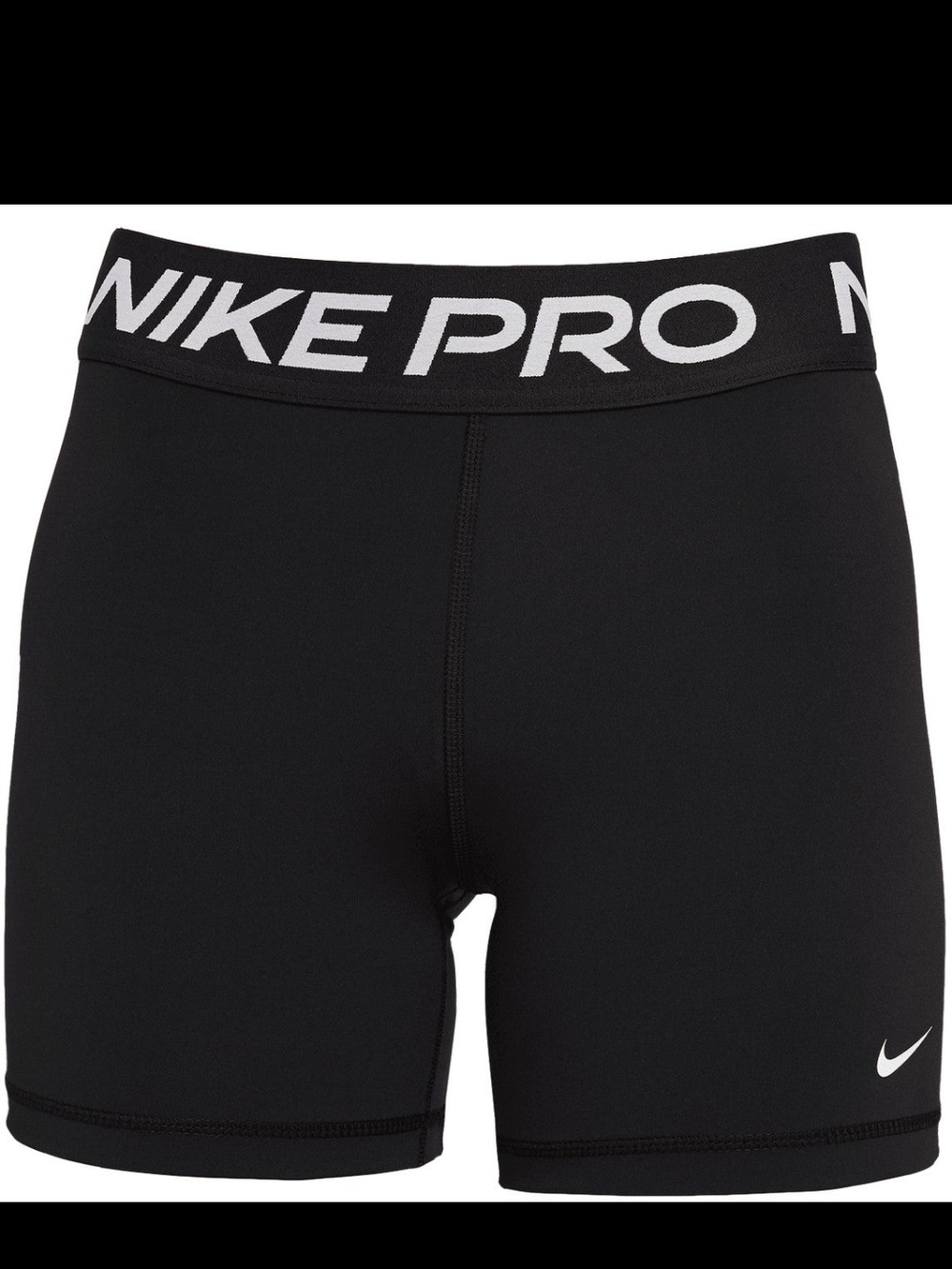 Nike Pro Black Womens Bike Shorts with White Logo